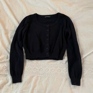 Brandy Melville Zelly Cropped Crew Neck Cardigan Navy